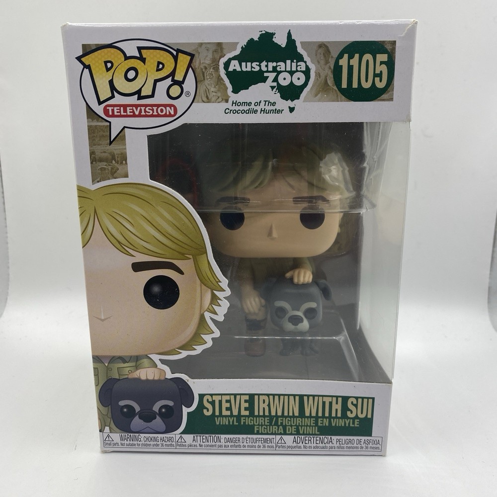 Funko Pop Crocodile Hunter Steve Irwin With Sui 1105 BOX DAMAGE SEE PHOTOS